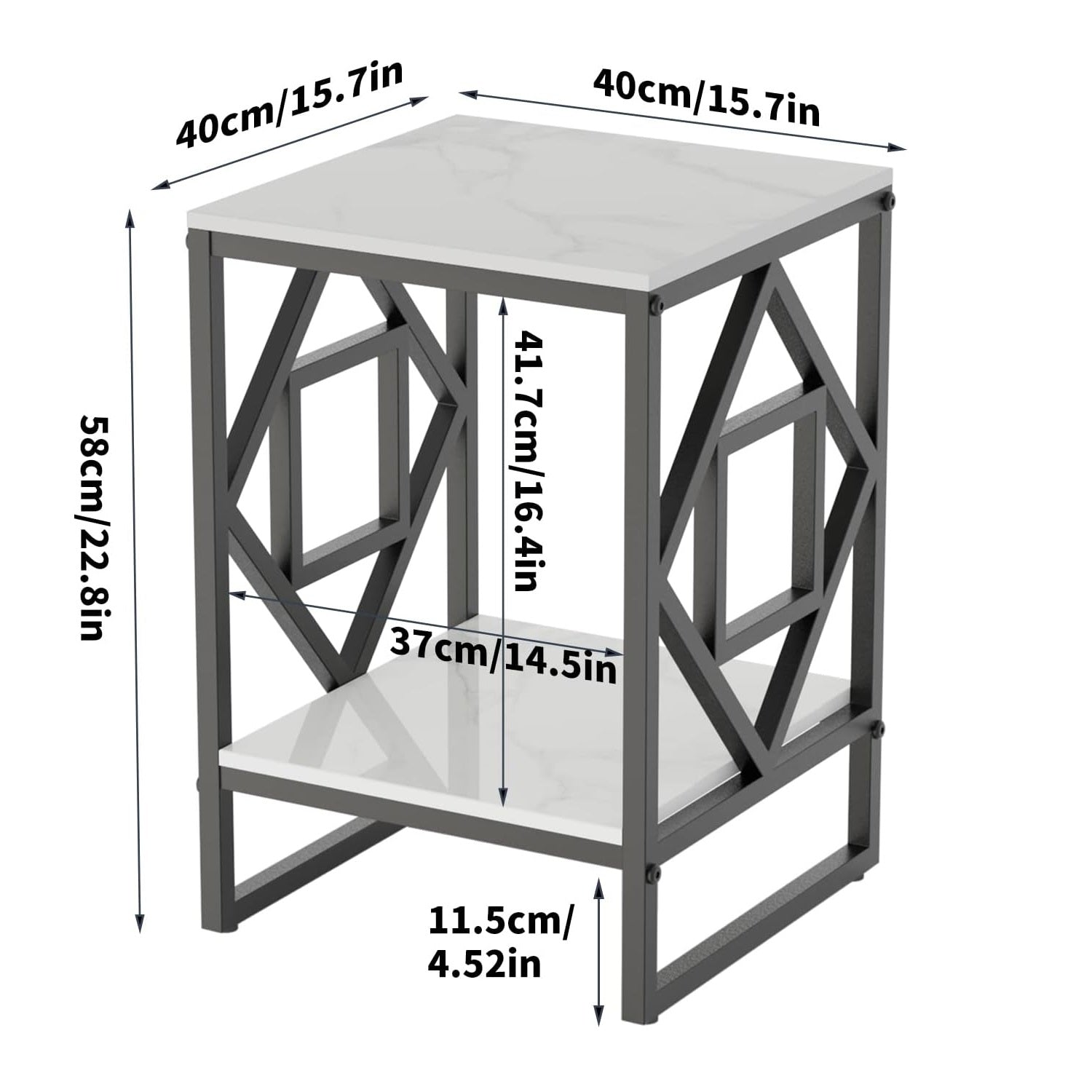 Tanzy Triangle Side Table Nightstand Bedside Table