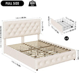 Modern Upholstered Bed Frame with 4 Drawers
