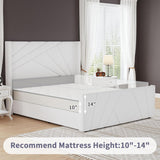 Velvet Upholstered Platform Bed with Geometric Tufted Headboard & Footboard