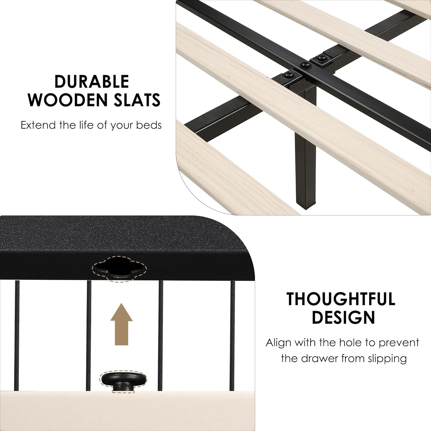 Modern Upholstered Bed Frame with 4 Drawers