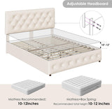 Modern Upholstered Bed Frame with 4 Drawers