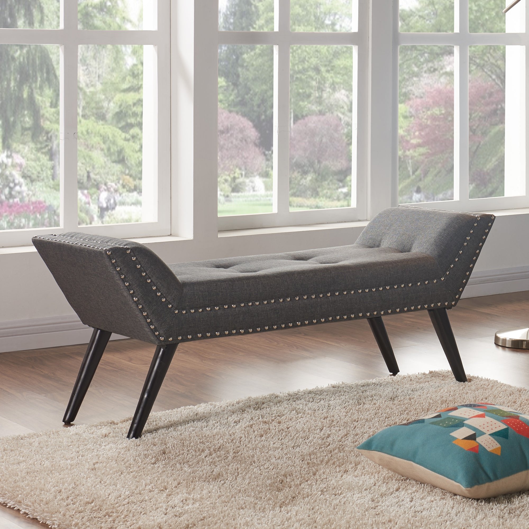 Armen Living Porter Fabric Upholstered Bench