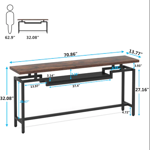 Proportionate Living Room Lounge Entryway Organizer Console Table - waseeh.com