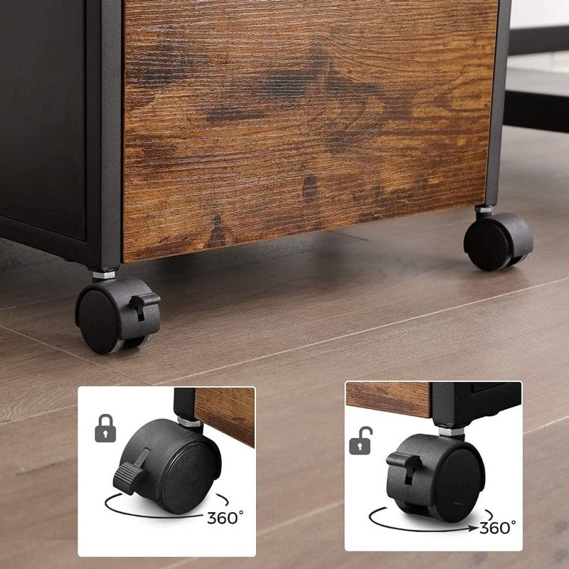 Way Side Office Home Drawer Side Table Rolling Trolley - waseeh.com