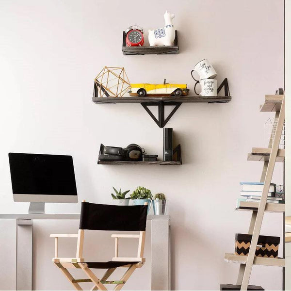 Triangle Floating Lounge Living Room Organizer Shelve Decor (Set of 3) - waseeh.com