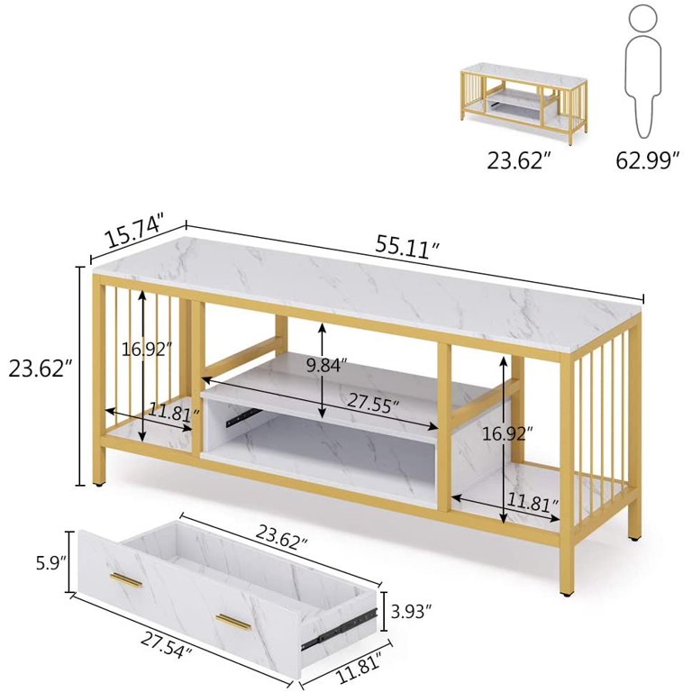 Antechamber LED Lounge Living Room Console Drawer Table - waseeh.com