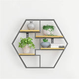 Étagère Wall Solid Wood Living Lounge Drawing Room Metal Floating Organizer Shelve Decor - waseeh.com