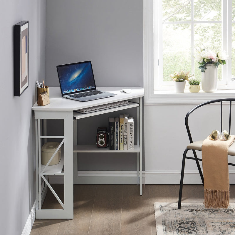 VECELO Corner Computer Desk Workstation Table for Home Office - waseeh.com