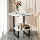 Double Layer Coffee Table Snack End Tables Industrial Sofa Side Table