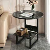 Double Layer Coffee Table Snack End Tables Industrial Sofa Side Table