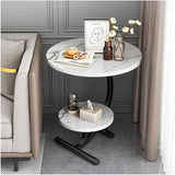 Mahfie Round Sofa Side Table, Snack Table Bedside Sofa End Table