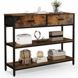 Kotulu Industrial Hallway Entryway Living Room Drawing Media LED Console Table