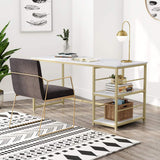 AVE Gold Home Office Workstation Writing Organizer Desk Table - waseeh.com