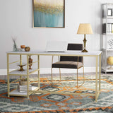 AVE Gold Home Office Workstation Writing Organizer Desk Table - waseeh.com