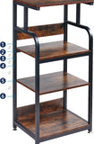 Printer Stand with Adjustable Storage Shelf, Large Tall Printer Table with Wheels - waseeh.com