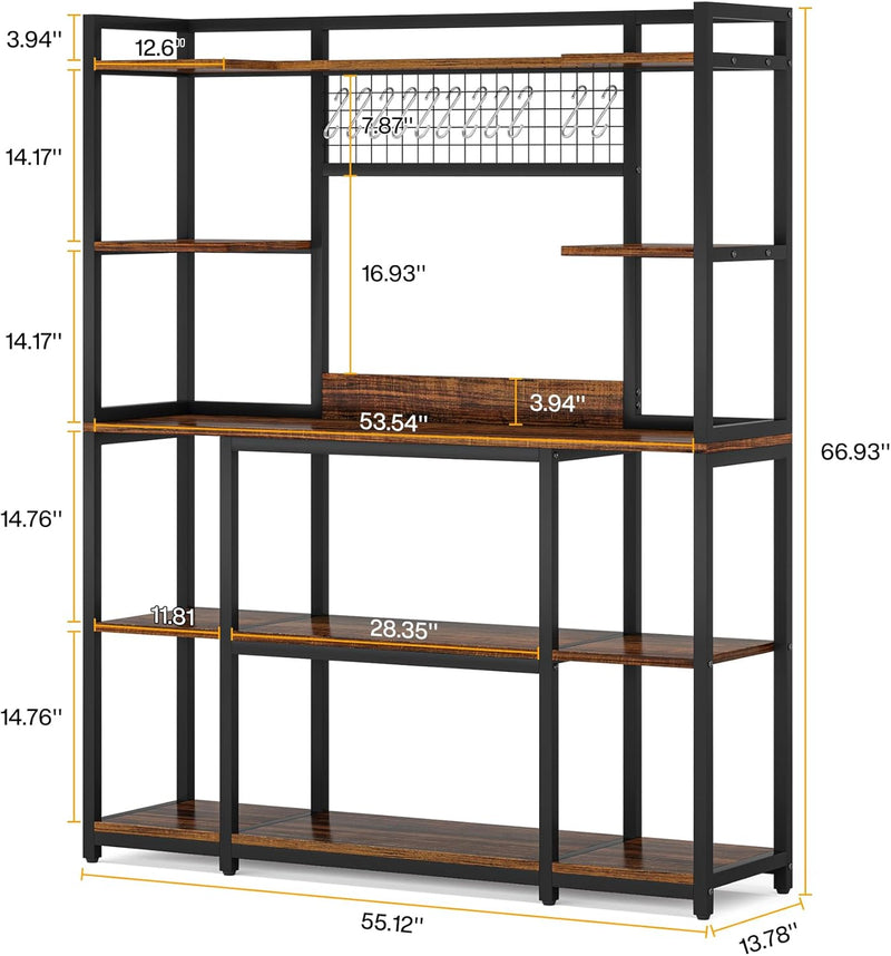 Wassizu Wide Hutch Cabinet Microwave Stand Baker’s Kitchen Rack