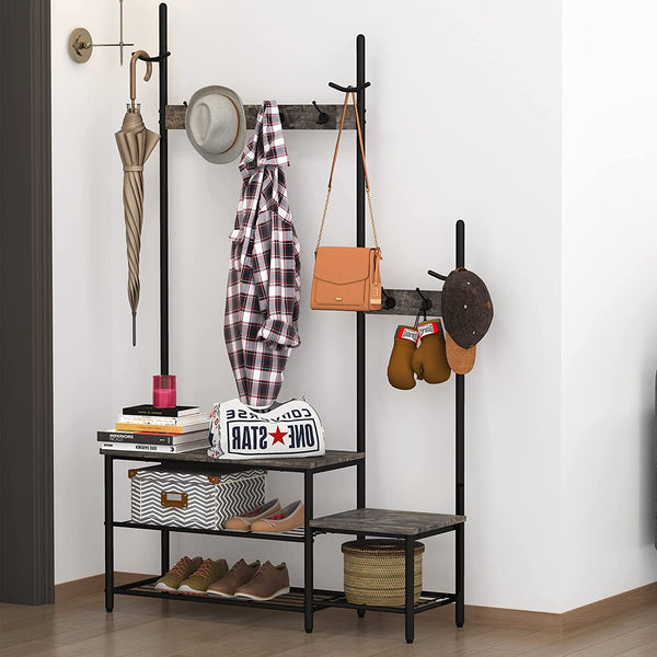 Progeny Tree Coat Shoe Bench Entryway Sturdy Organizer Storage Shelve Rack - waseeh.com