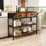 Kotulu Industrial Hallway Entryway Living Room Drawing Media LED Console Table
