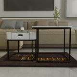 Etique Art Square End Coffee Table Slate Coffee Center Table (Set of 2)