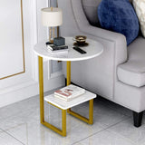 Round Sleek Sofa Home Side Table Decor - waseeh.com