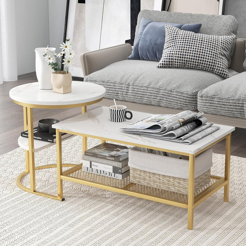 Gian Nesting Coffee Table Stacking Living Room Table (Set of 2)