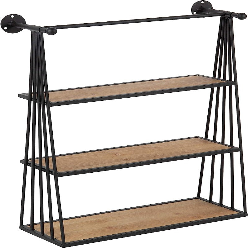 Nevin Rustic Three Tier Wall Storage and Decor - waseeh.com