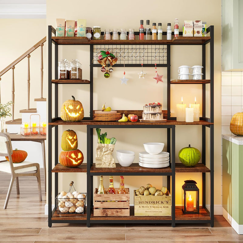 Wassizu Wide Hutch Cabinet Microwave Stand Baker’s Kitchen Rack