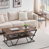 Haetur Industrial Coffee Living Room Center Table