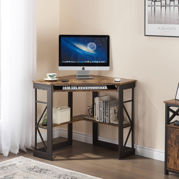 VECELO Corner Computer Desk Workstation Table for Home Office - waseeh.com