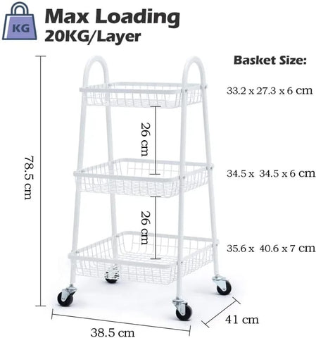 Tiny Rolling Kitchen Storage Organizer Trolley