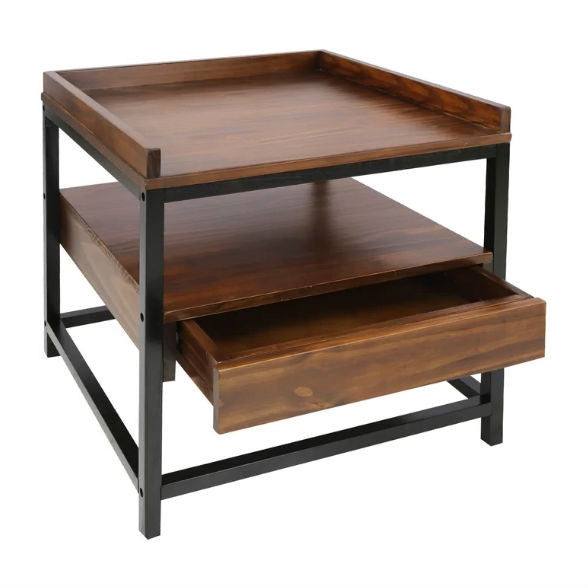 Mocha Lounge Living Bedroom End Side Drawer Table - waseeh.com