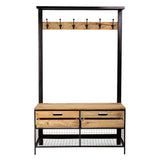 Mitchem Hall Tree Shoe Organizer Coat Hanging Living Bedroom Rack