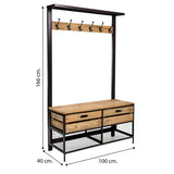 Mitchem Hall Tree Shoe Organizer Coat Hanging Living Bedroom Rack
