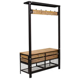 Mitchem Hall Tree Shoe Organizer Coat Hanging Living Bedroom Rack