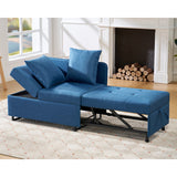 Sofa Bed 3 In 1 Convertible Sleeper Chair With Adjustable Backrest, Chair Bed With 2 Throw Pillows For Living Room