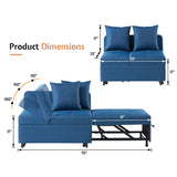 Sofa Bed 3 In 1 Convertible Sleeper Chair With Adjustable Backrest, Chair Bed With 2 Throw Pillows For Living Room