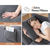 Sofa Bed 3 In 1 Convertible Sleeper Chair With Adjustable Backrest, Chair Bed With 2 Throw Pillows For Living Room