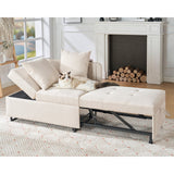 Sofa Bed 3 In 1 Convertible Sleeper Chair With Adjustable Backrest, Chair Bed With 2 Throw Pillows For Living Room