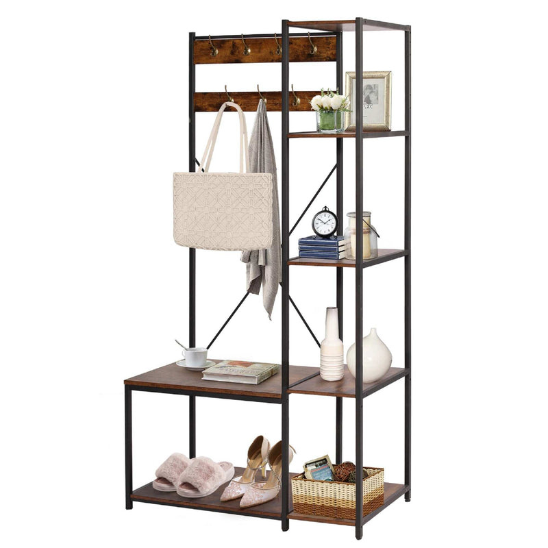 Grotesque Living Bedroom Shoe Coat Hang Storage Organizer Rack Decor - waseeh.com