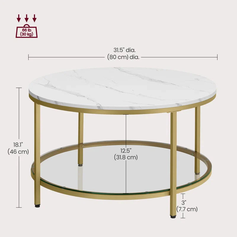 Waldorf Luxe Lounge Living Room Center Coffee Table
