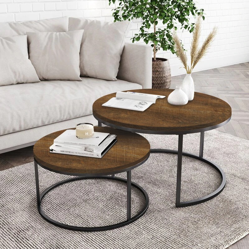 Maywood Nesting Living Loung Drawing Room Centre Tables (Set of 2) - waseeh.com