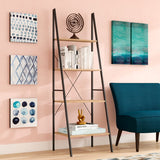 Ladder Curvy Bookcase Shelve Organizer Storage Rack Decor - waseeh.com