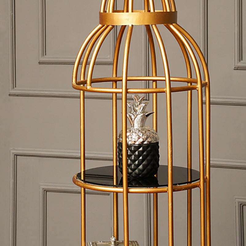 4 Layer Nordic Brass Cage Rack - waseeh.com