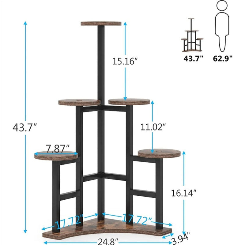 Engross Quinary Planter Shelve Organizer Stand Rack - waseeh.com