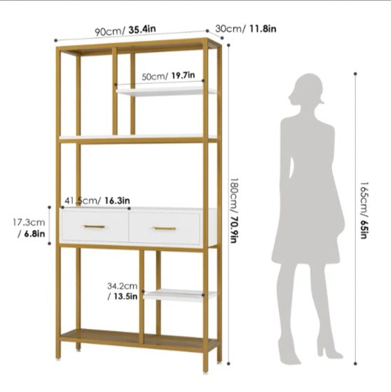 Kaylani Living Room Bookcase Shelve Organizer Storage Rack Decor - waseeh.com