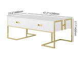 Jocise White Rectangular Living Lounge Bedroom Coffee Center Table - waseeh.com