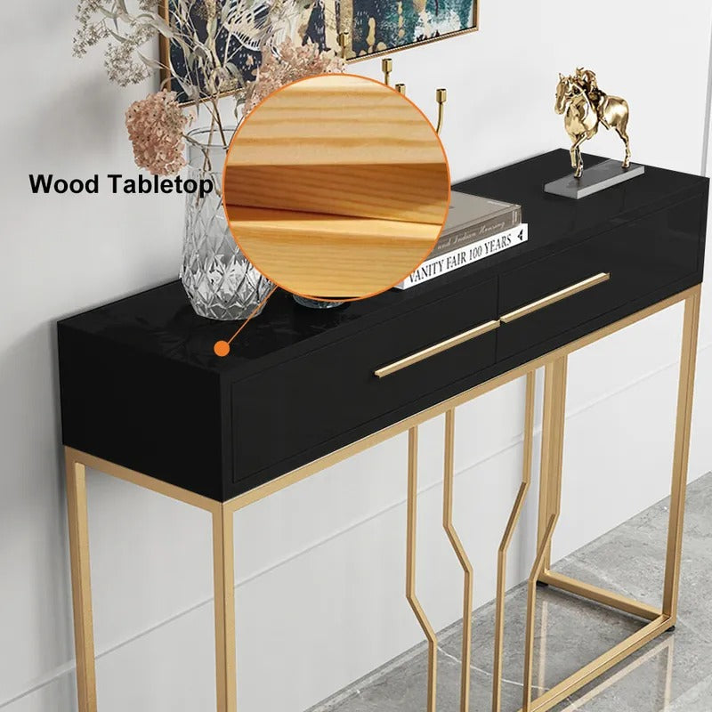 Off-Track Living Lounge Entryway Drawing Room Console Drawer Table - waseeh.com