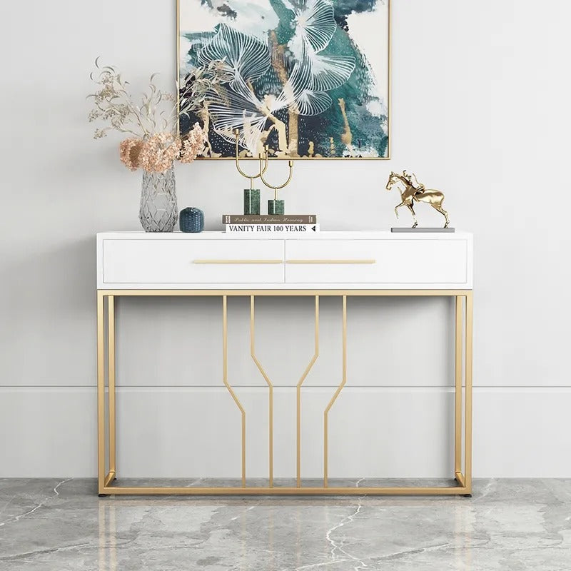 Off-Track Living Lounge Entryway Drawing Room Console Drawer Table - waseeh.com