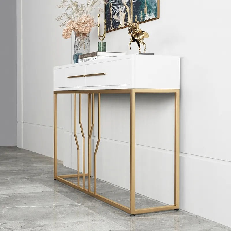 Off-Track Living Lounge Entryway Drawing Room Console Drawer Table - waseeh.com