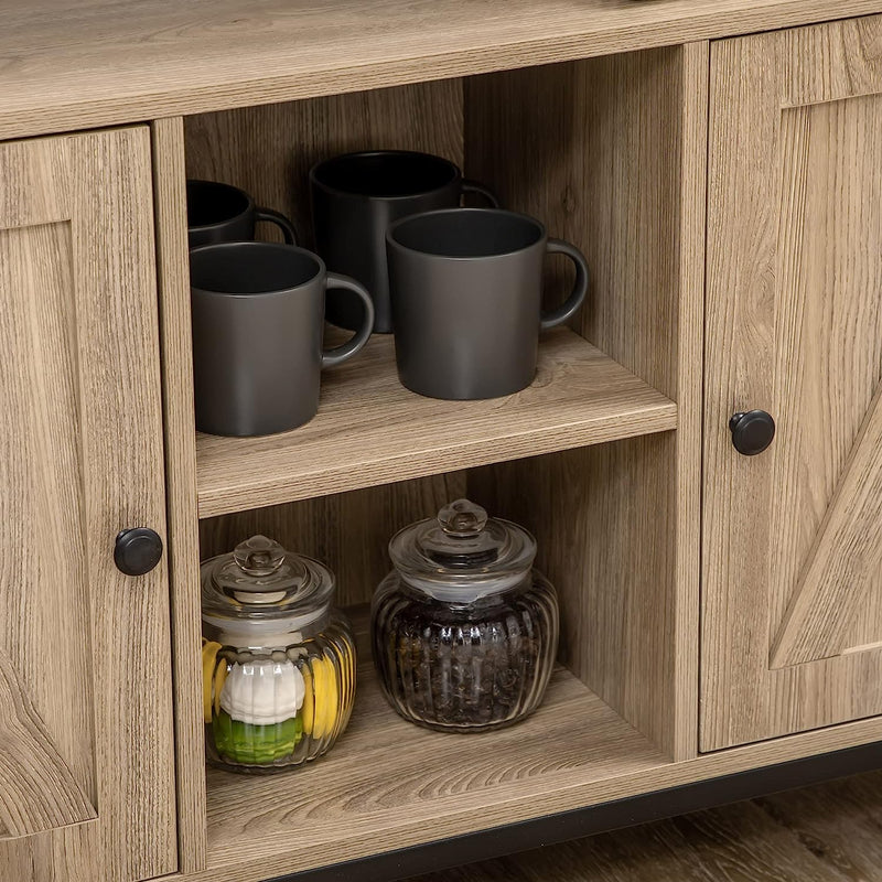 HOMCOM Industrial Style Buffet Cabinet, Kitchen Sideboard, Coffee Bar Table - waseeh.com